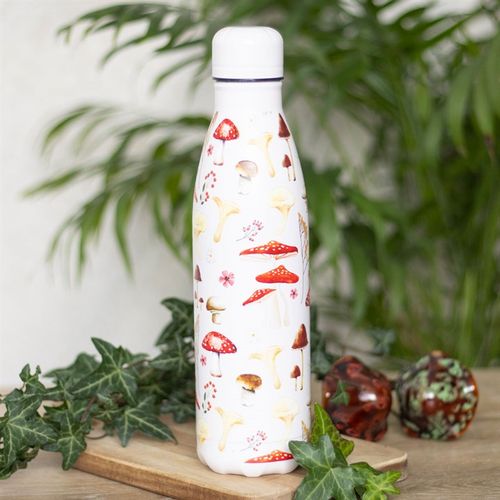 All Over Mushroom Print Metal Water Bottle at Witch, Please!.