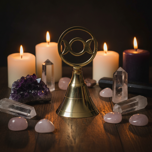 Altar Brass Bell - Three Moon Bells