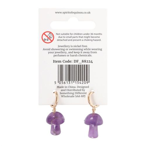 Amethyst Crystal Mushroom Earrings From Witch, Please!