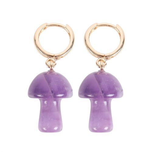 Amethyst Crystal Mushroom Earrings From Witch, Please!