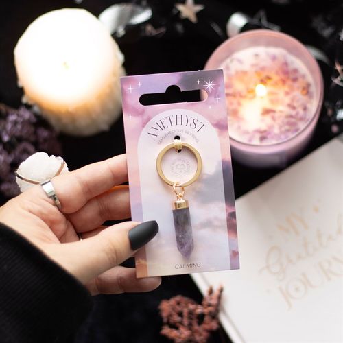 Amethyst Semi Precious Crystal Keyring From Witch, Please!