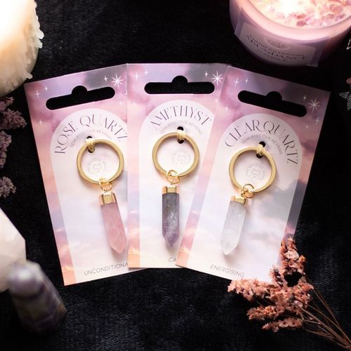 Amethyst Semi Precious Crystal Keyring From Witch, Please!