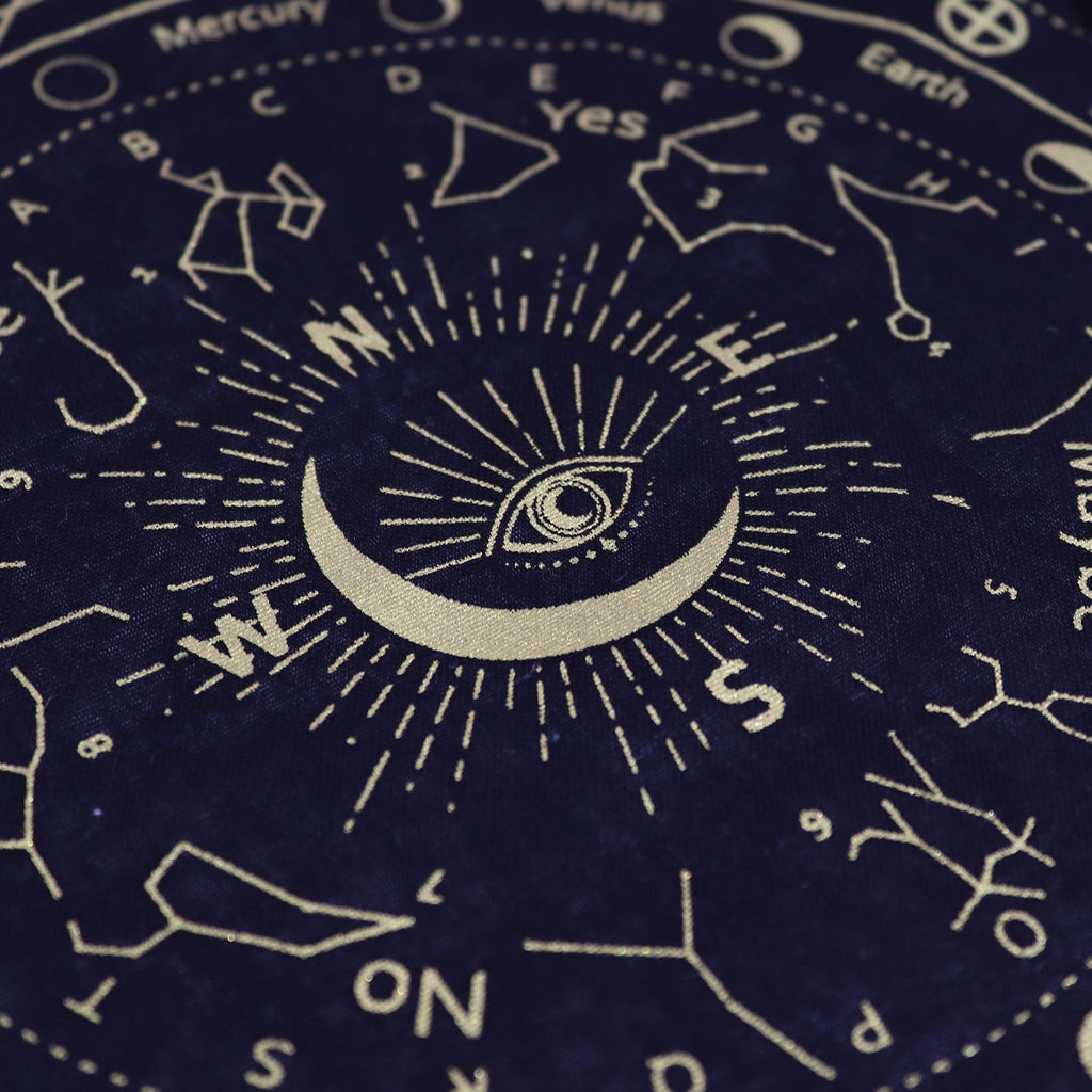 Ancient Witch Pendulum Divination Cloth - All Seeing Eye - Black & Gold Clothes