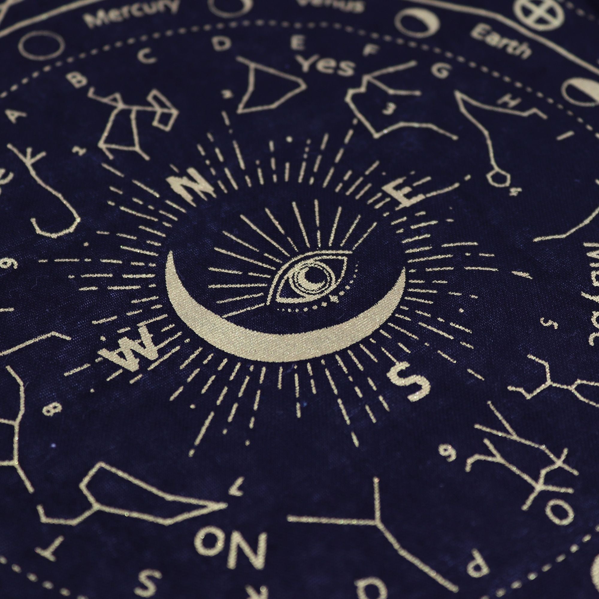 Ancient Witch Pendulum Divination Cloth - All Seeing Eye - Black & Gold Clothes