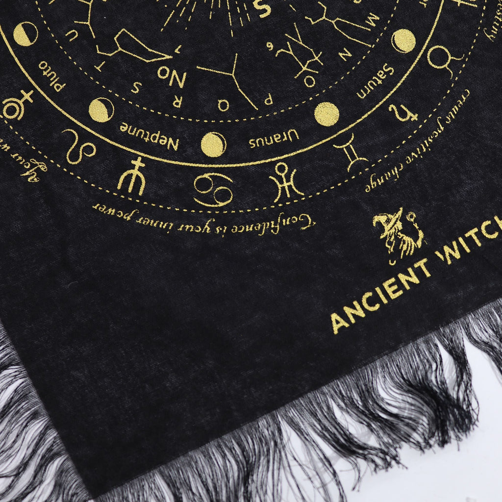 Ancient Witch Pendulum Divination Cloth - All Seeing Eye - Black & Gold Clothes