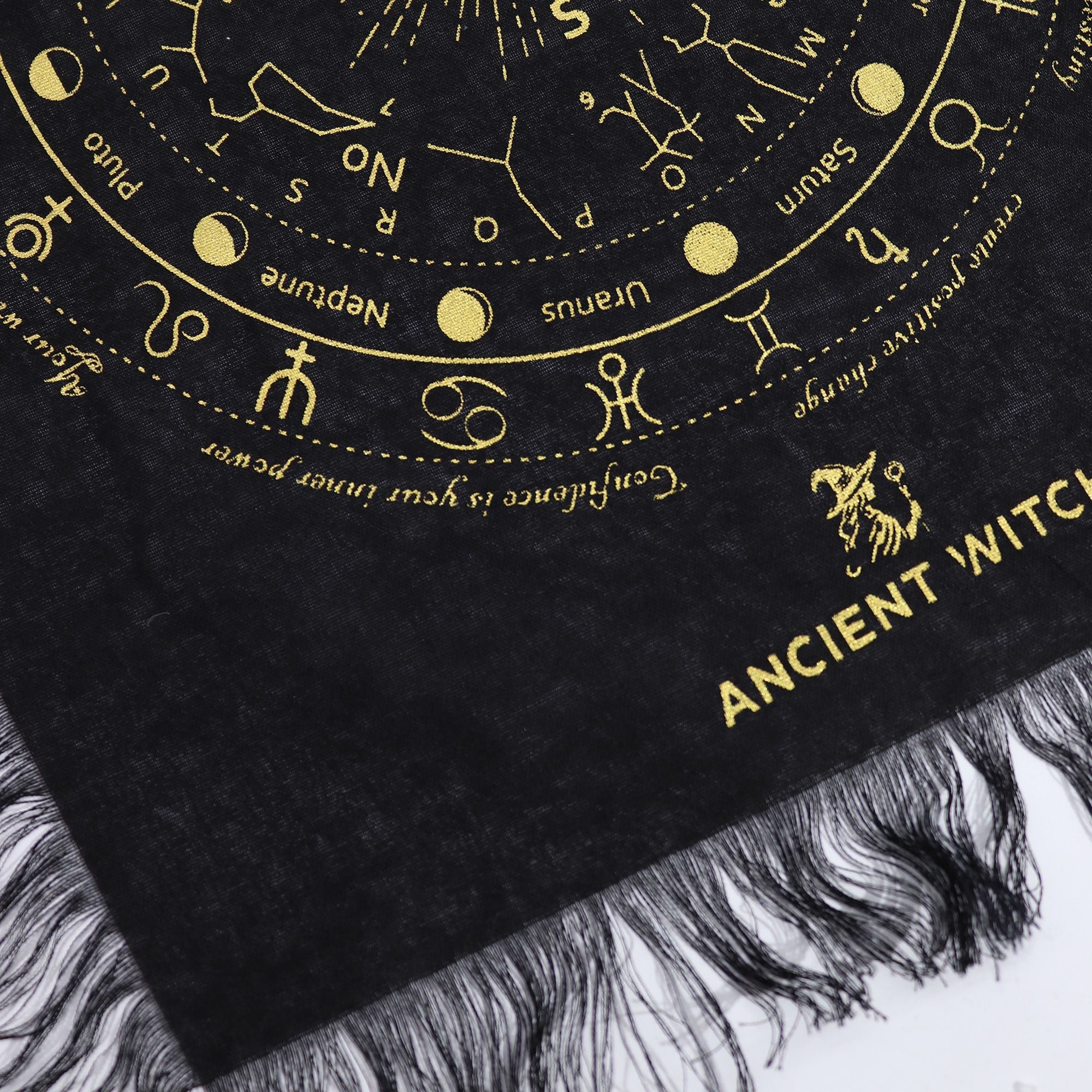 Ancient Witch Pendulum Divination Cloth - All Seeing Eye - Black & Gold Clothes