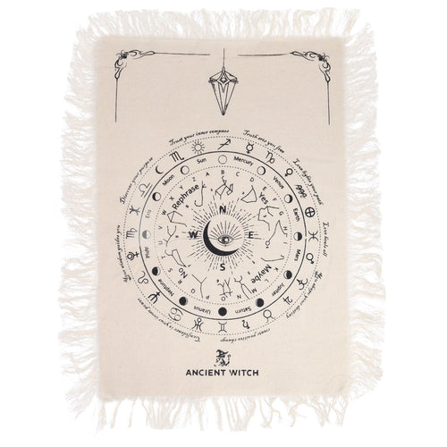 Ancient Witch Pendulum Divination Cloth - All Seeing Eye - Natural & Black Clothes