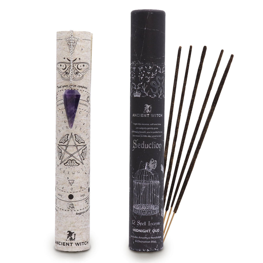 Ancient Witch Spell Incense - Seduction - Amethyst Pendulum