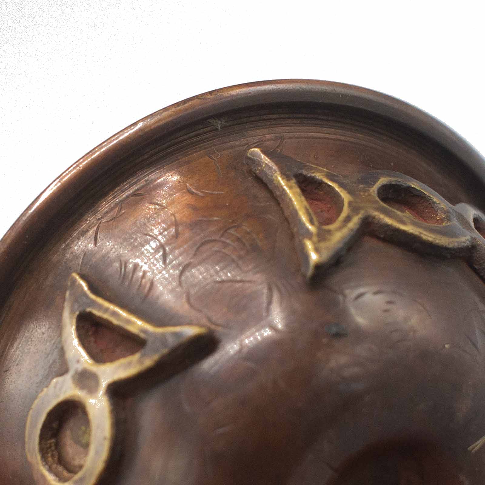 Antique Copper Ritual Bowl with Triple Moon 8x4cm From Witch, Please!