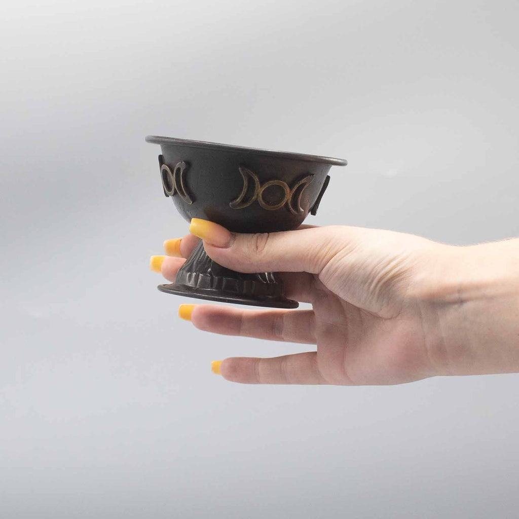 Antique Copper Ritual Chalice Triple Moon 10x8cm From Witch, Please!