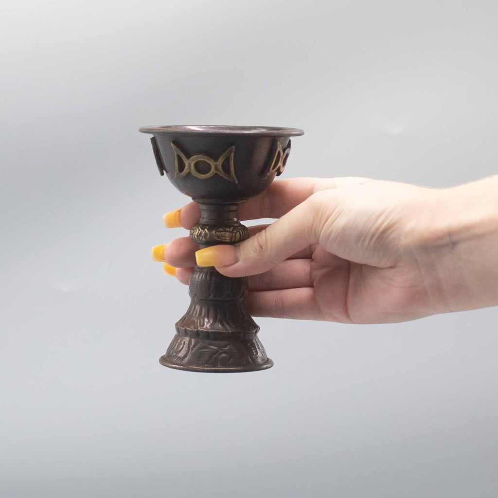 Antique Copper Ritual Goblet with Triple Moon 8x13cm From Witch, Please!