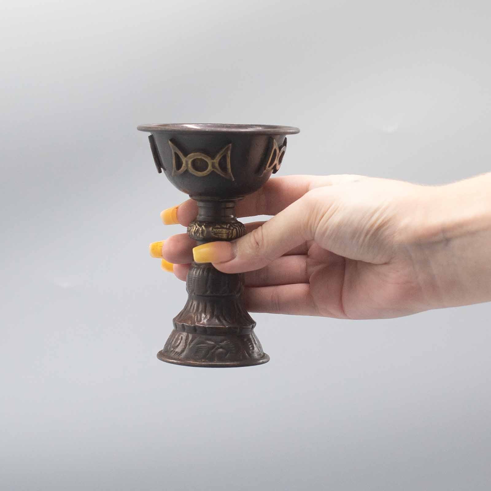 Antique Copper Ritual Goblet with Triple Moon 8x13cm From Witch, Please!