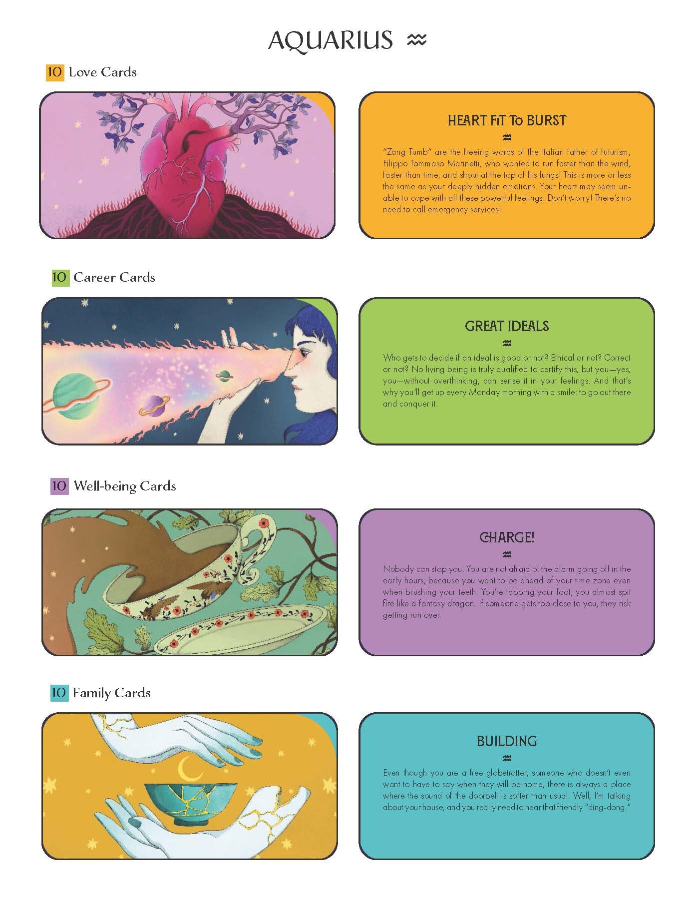 Aquarius Pocket Zodiac Cards : 40 Magical Messages from the Stars - Sold by Witch, Please!