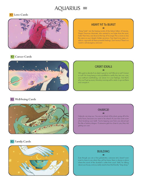 Aquarius Pocket Zodiac Cards : 40 Magical Messages from the Stars - Sold by Witch, Please!