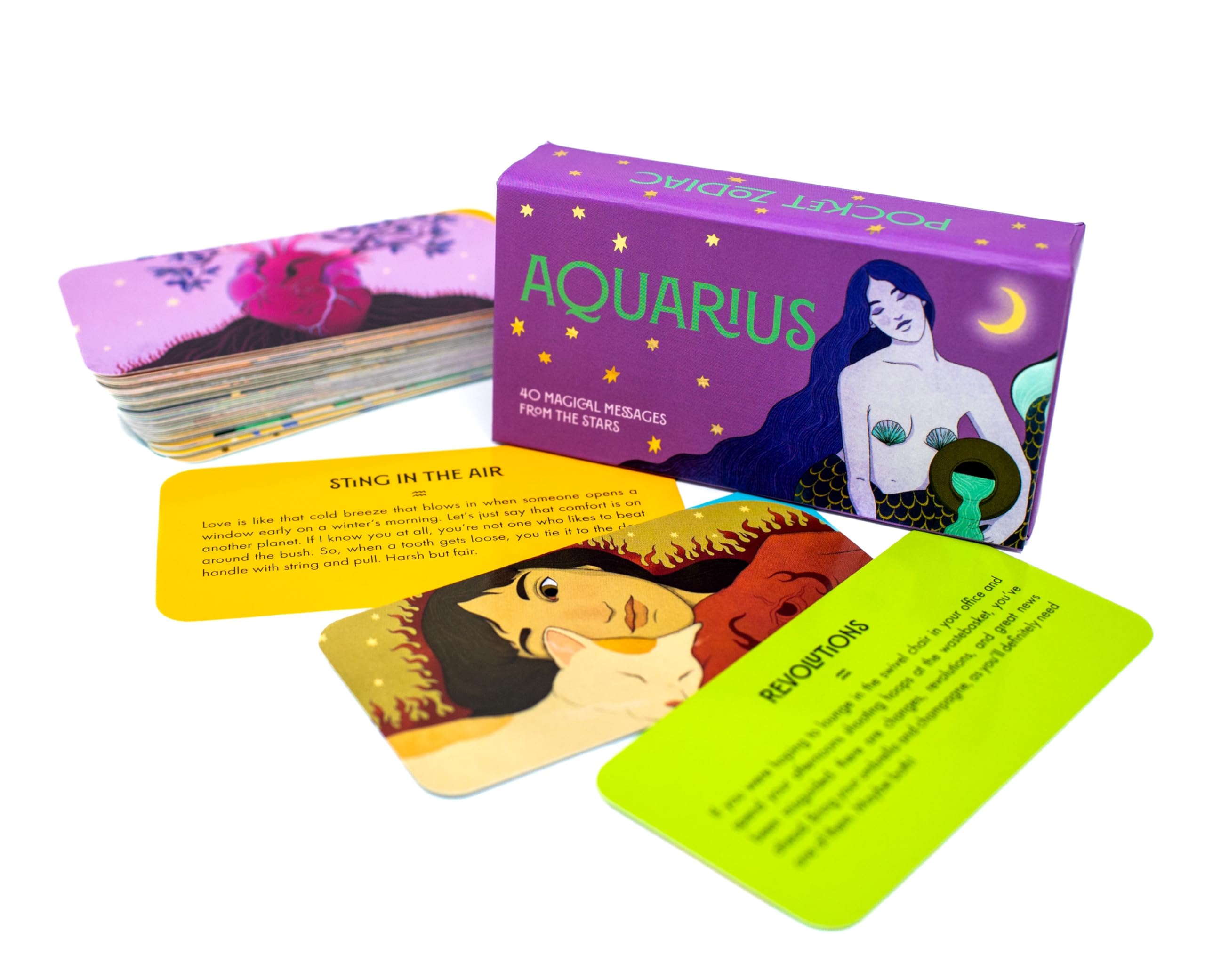 Aquarius Pocket Zodiac Cards : 40 Magical Messages from the Stars - Sold by Witch, Please!