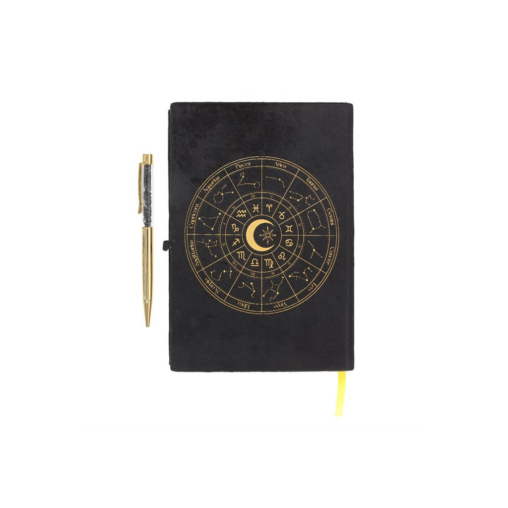 Astrology Wheel Journal with Black Obsidian Pen From Witch, Please!