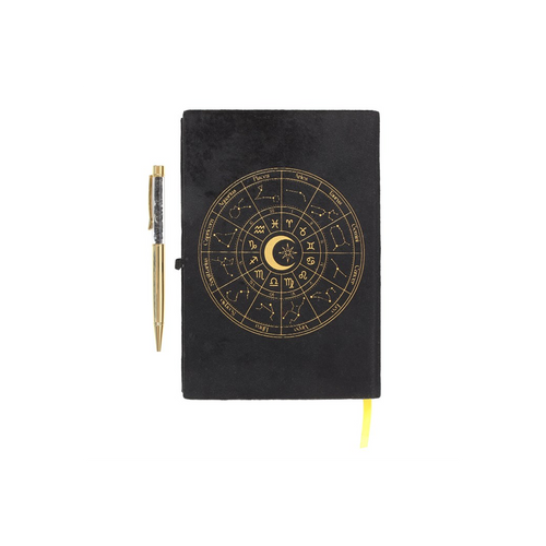 Astrology Wheel Journal with Black Obsidian Pen From Witch, Please!
