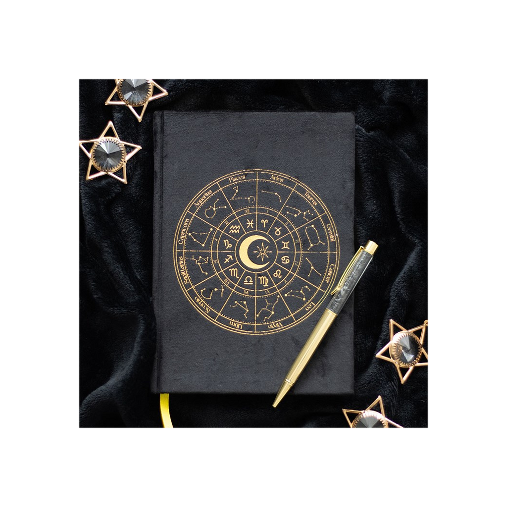 Astrology Wheel Journal with Black Obsidian Pen From Witch, Please!