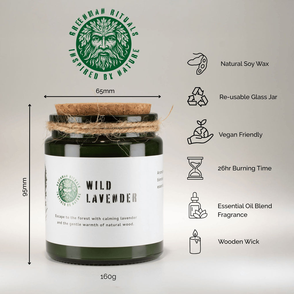 Greenman Woodwick Soy Candle - Wolf's Moon