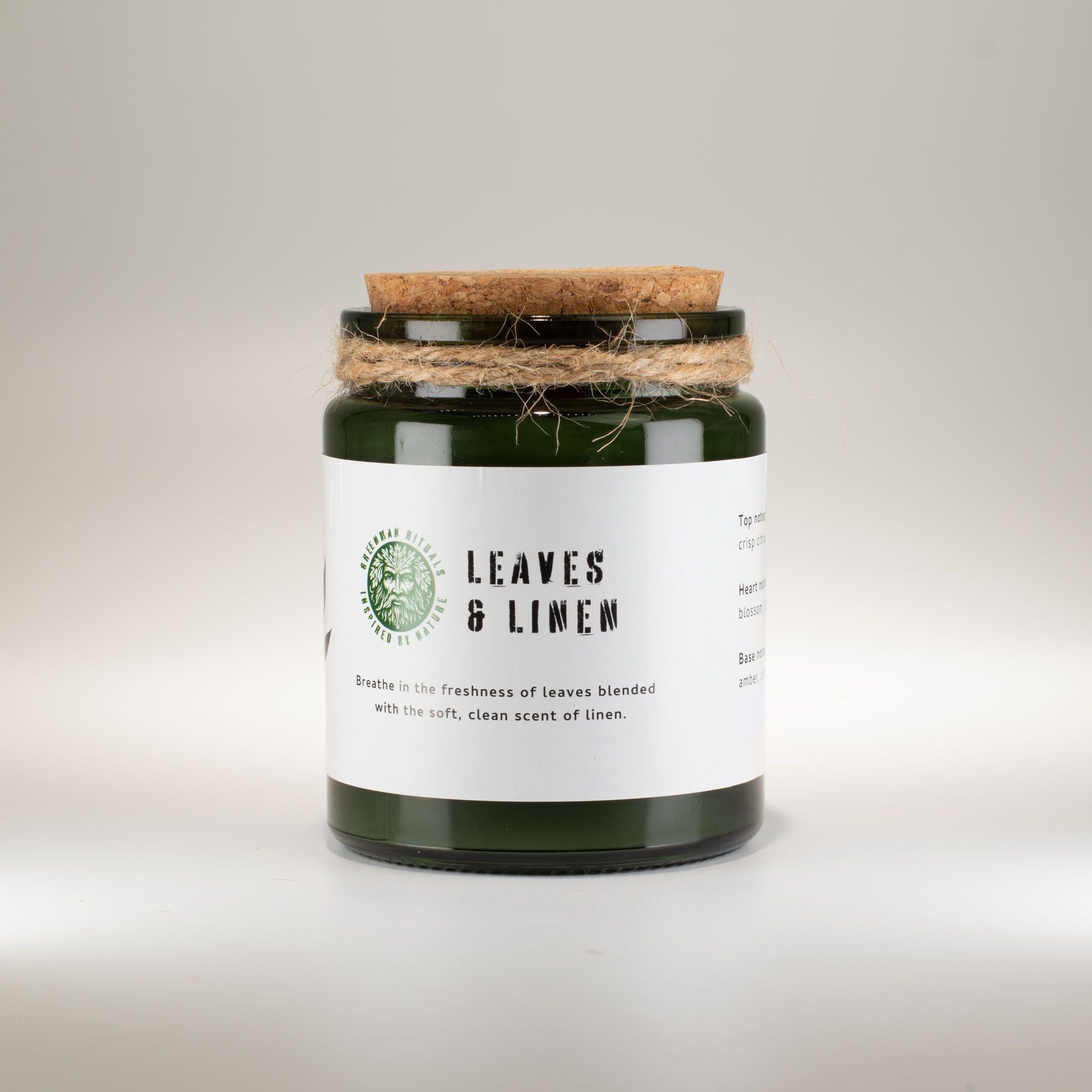 Greenman Woodwick Soy Candle - Leaves & Linen