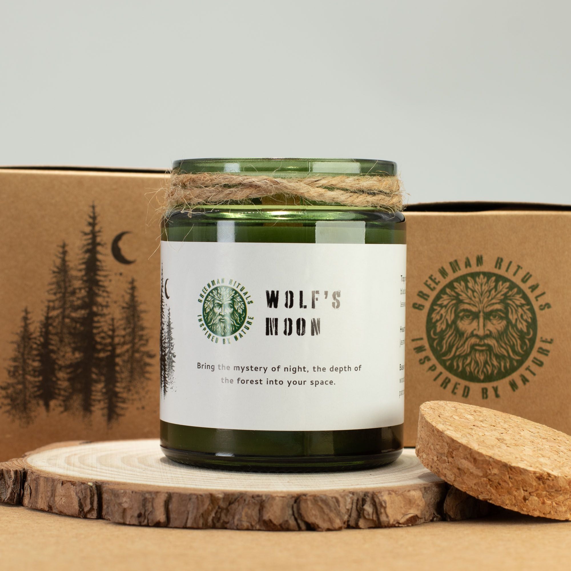 Greenman Woodwick Soy Candle - Wolf's Moon