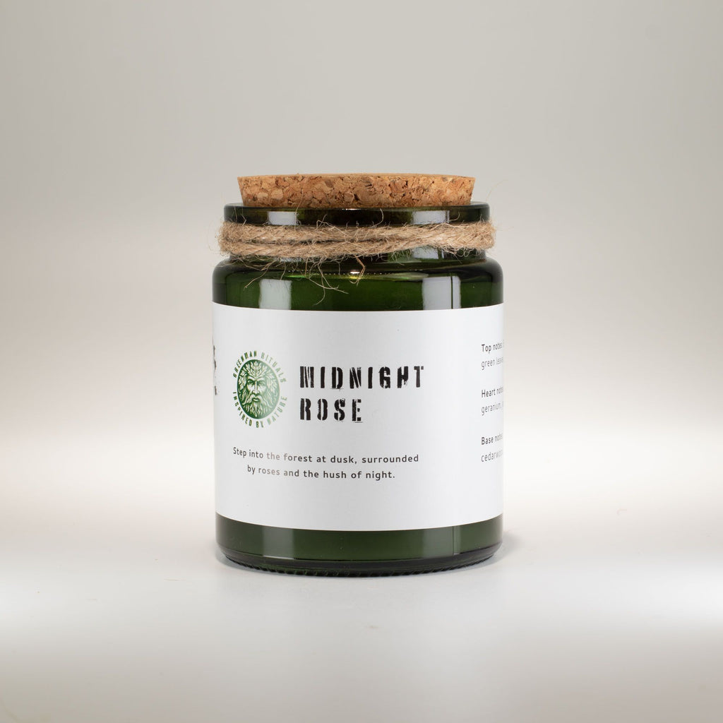 Greenman Woodwick Soy Candle - Midnight Rose