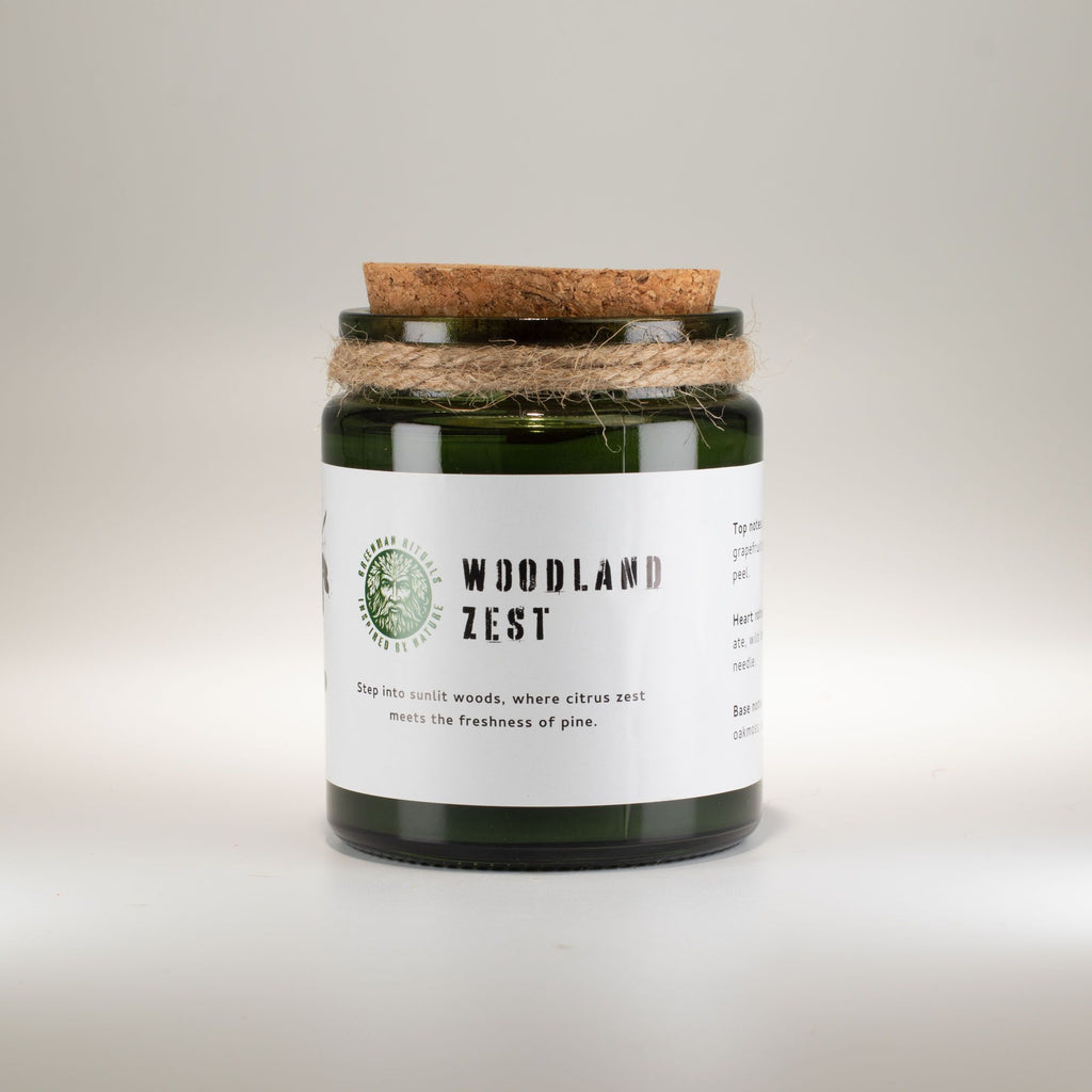 Greenman Woodwick Soy Candle - Woodland Zest