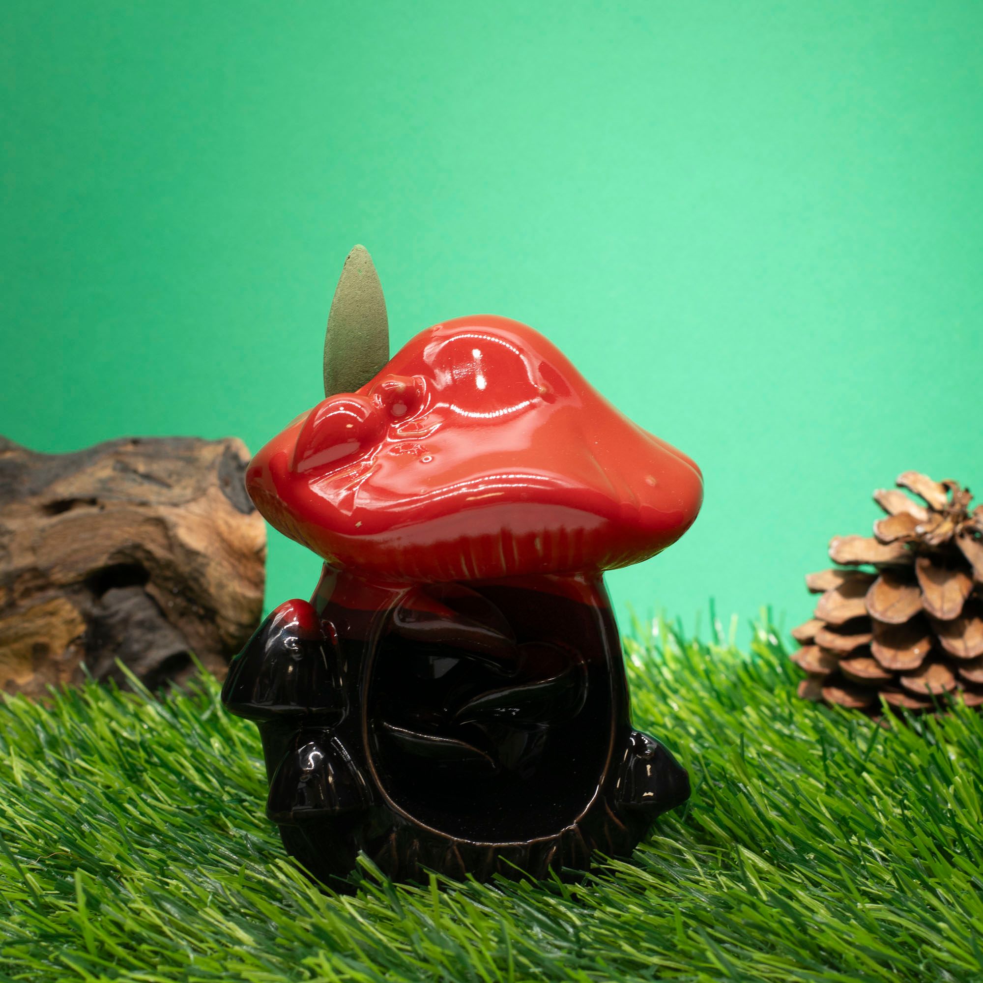 Backflow Incense Burner - Large Red Mushroom