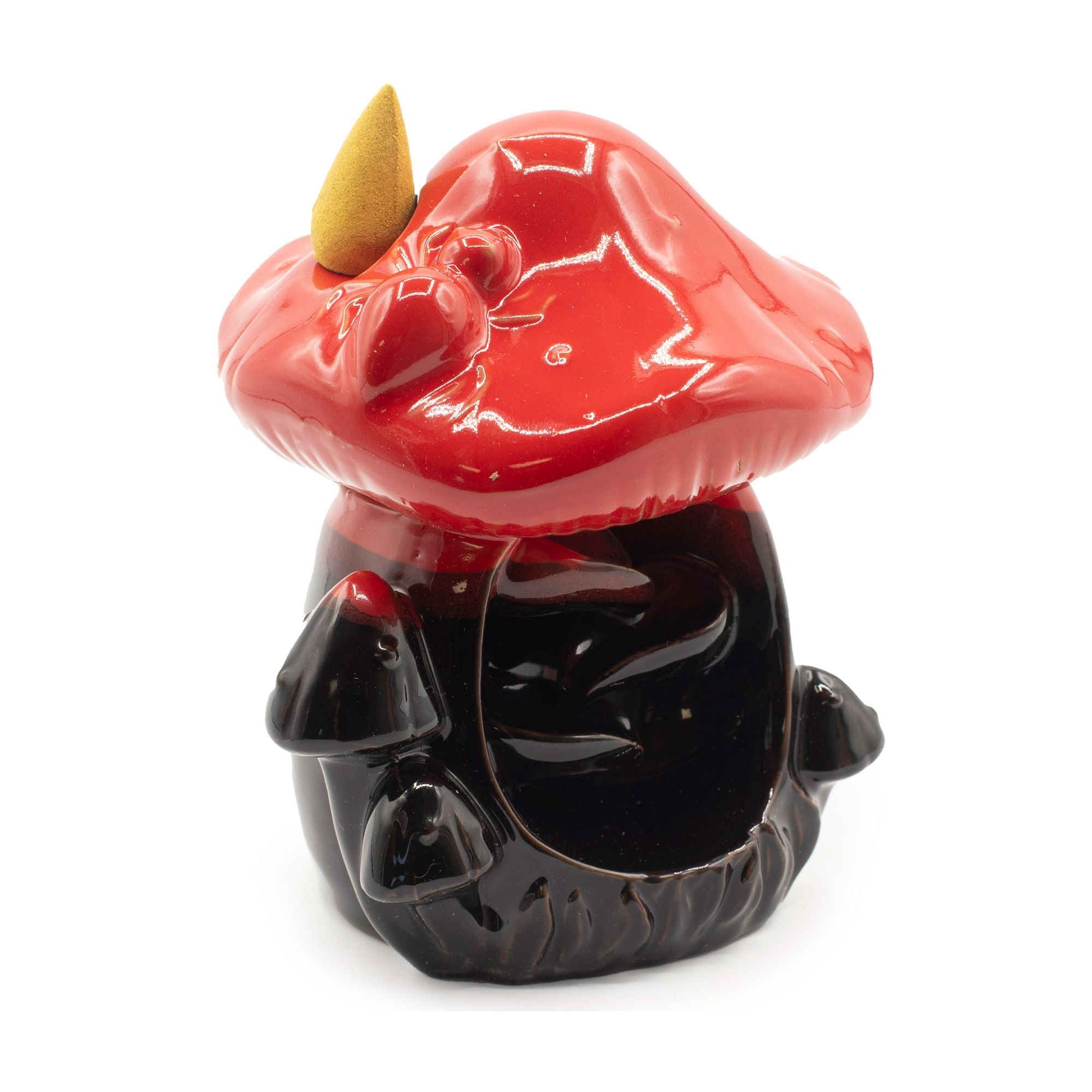 Backflow Incense Burner - Large Red Mushroom