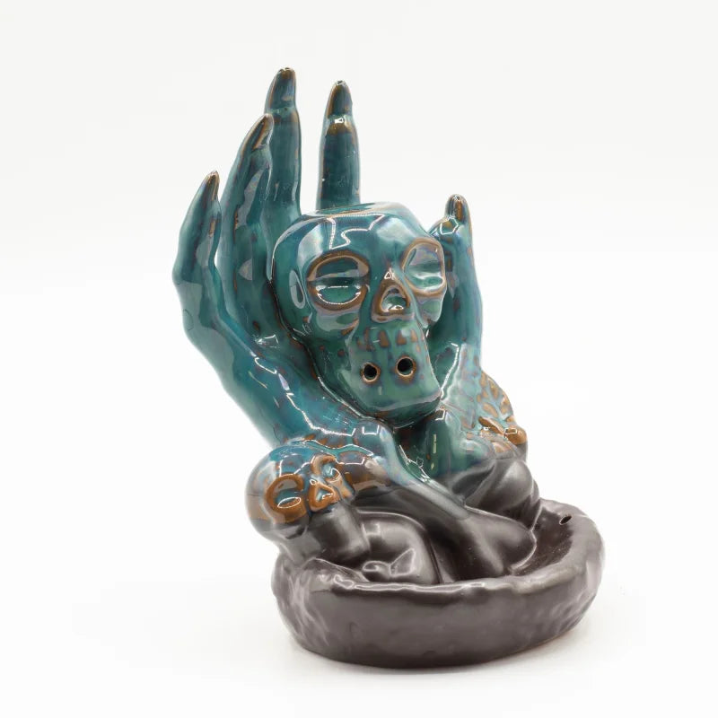 Backflow Incense Burner - Skull in Hand