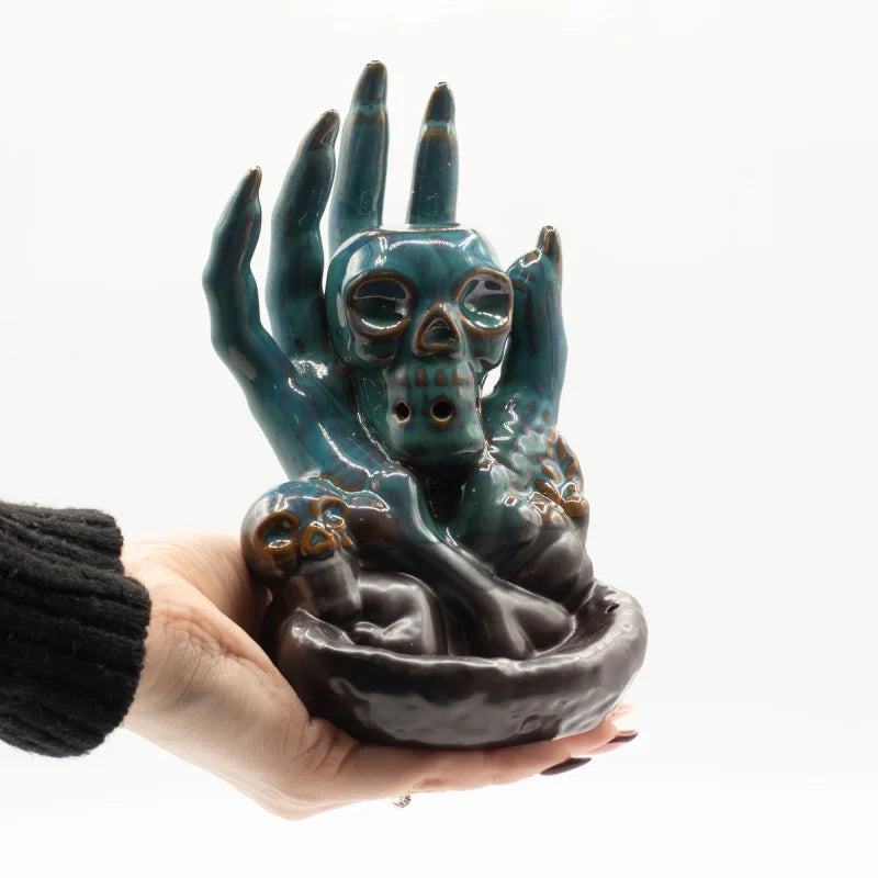 Backflow Incense Burner - Skull in Hand