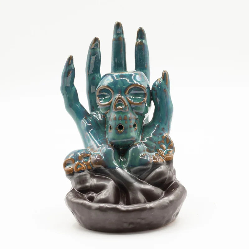 Backflow Incense Burner - Skull in Hand