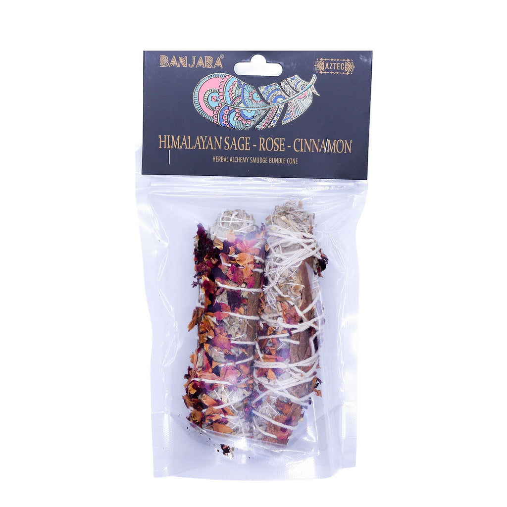 Banjara Smudge - Himalayan Sage Rose Cinnamon Sticks