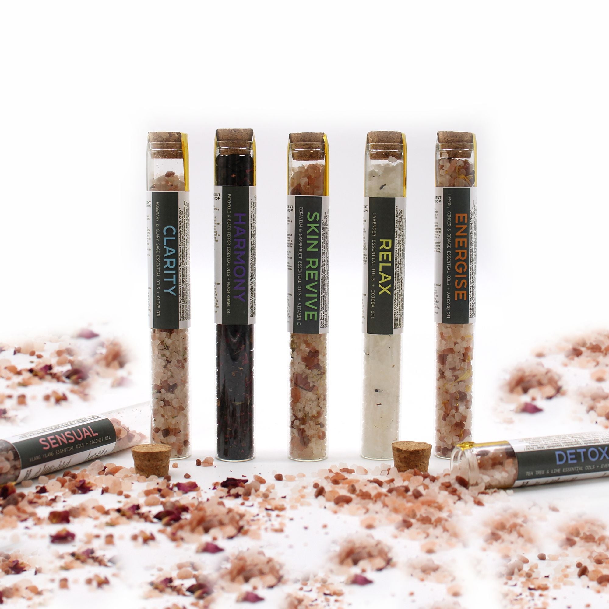 Bath Salts in Vials - Gift Pack of 7 - Bath Salts in Vials