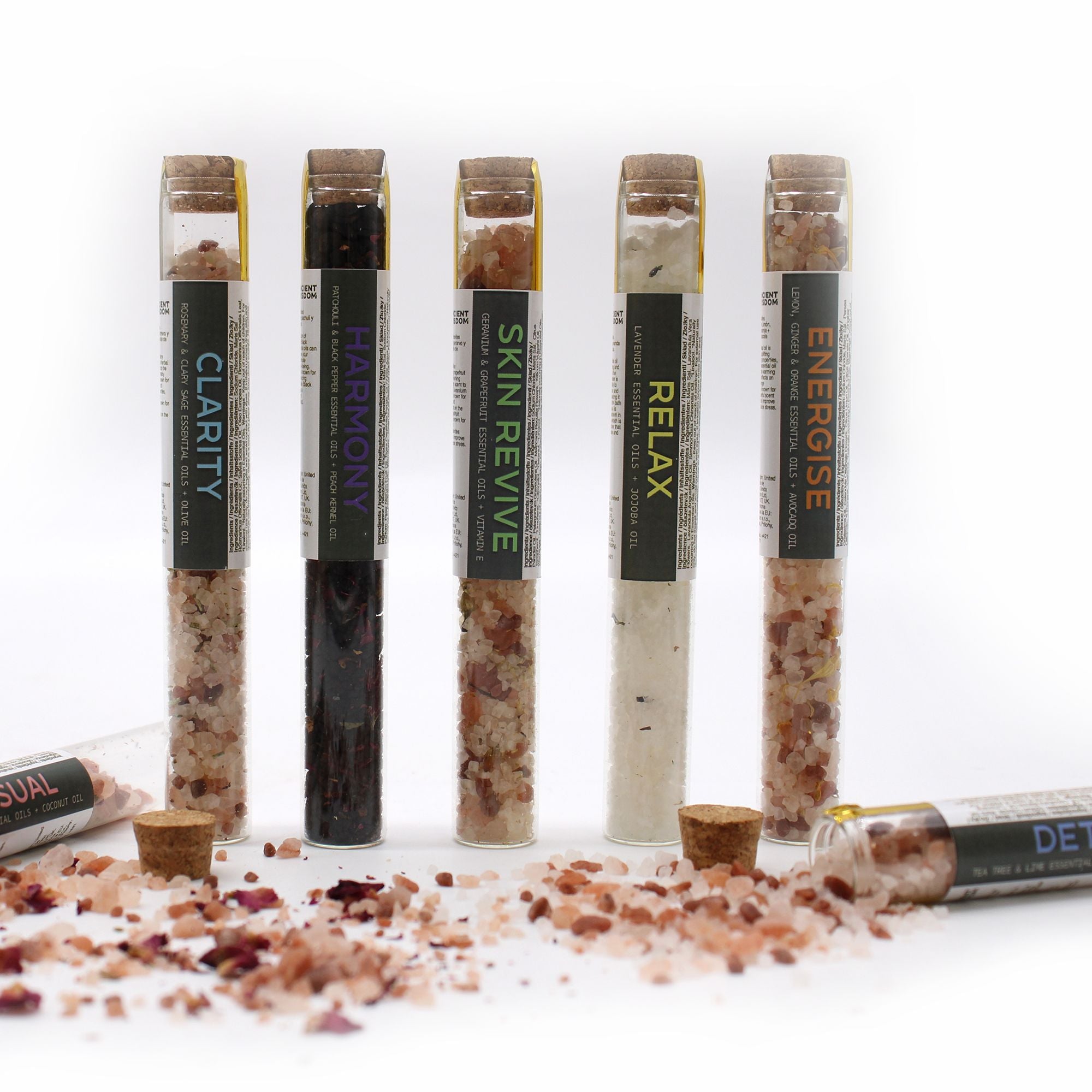 Bath Salts in Vials - Gift Pack of 7 - Bath Salts in Vials