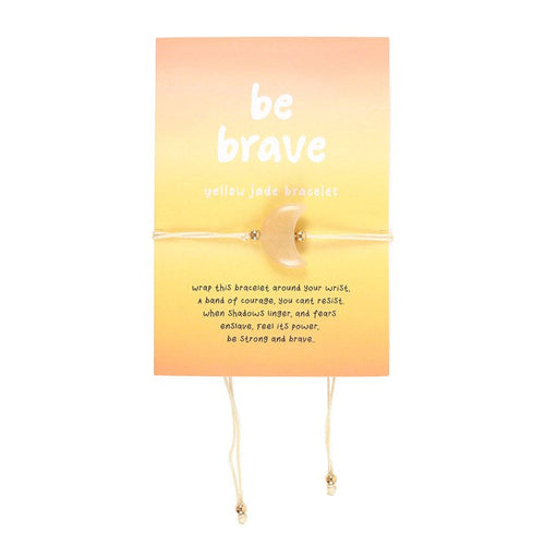 Be Brave Yellow Jade Crystal Moon Bracelet at Witch, Please!.