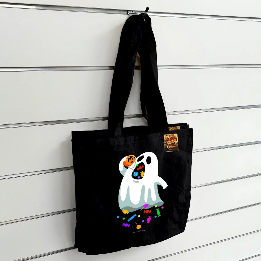 Benjimoji (Hungry Ghost) Black Tote Bag Bags