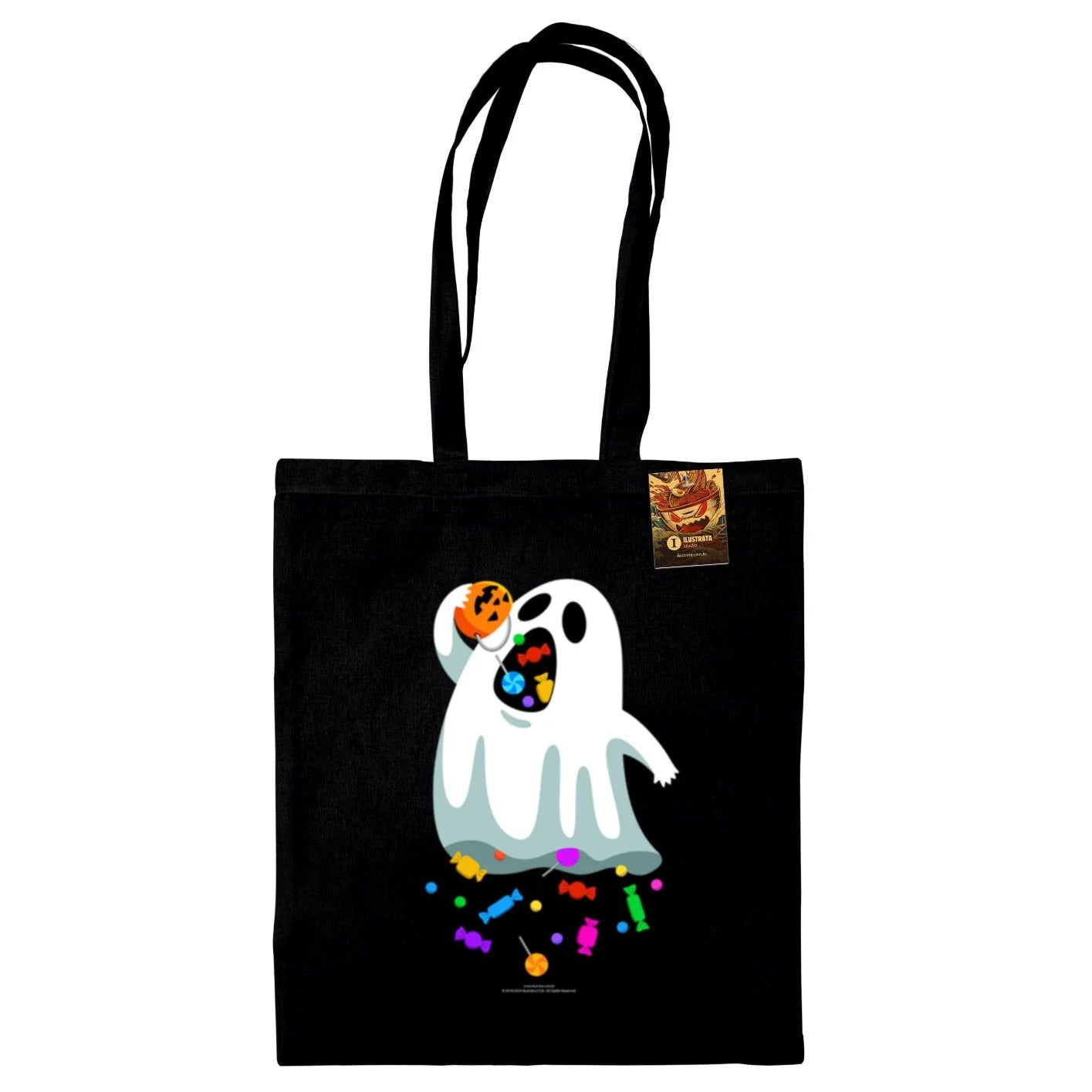 Benjimoji (Hungry Ghost) Black Tote Bag Bags