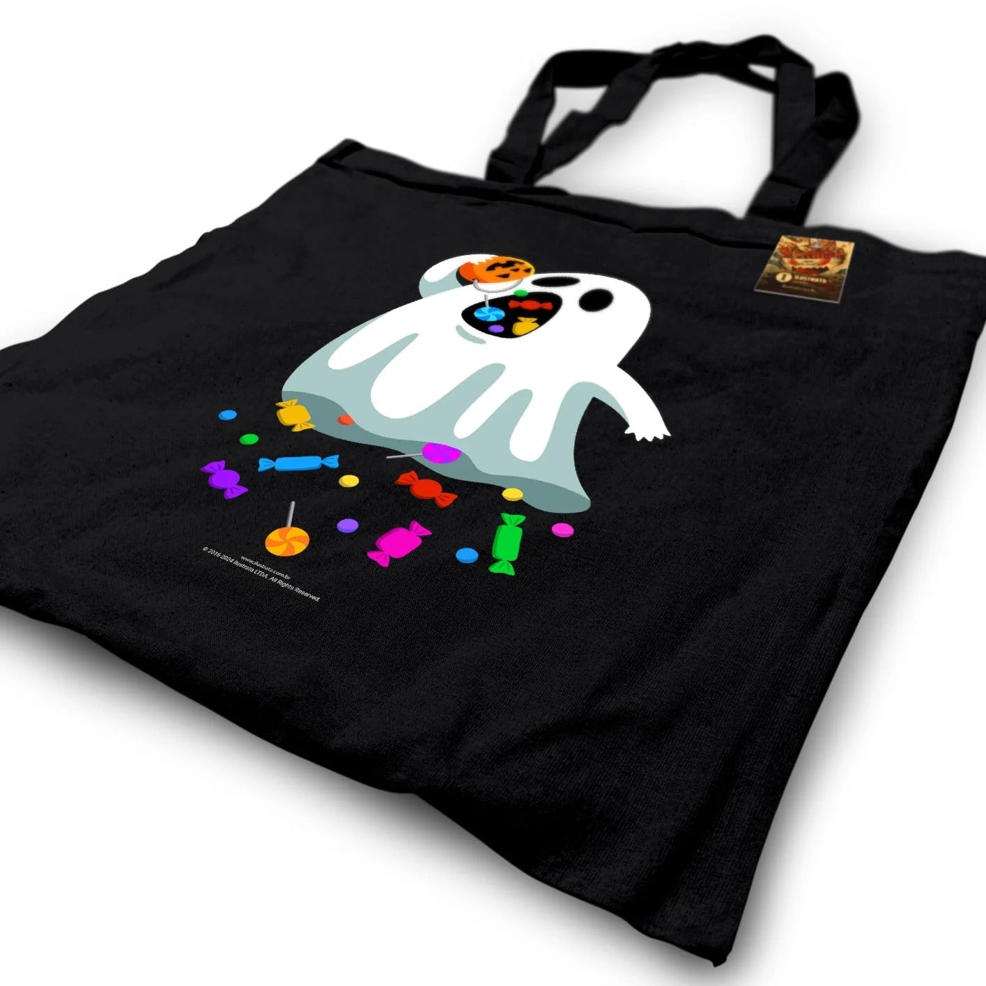 Benjimoji (Hungry Ghost) Black Tote Bag Bags