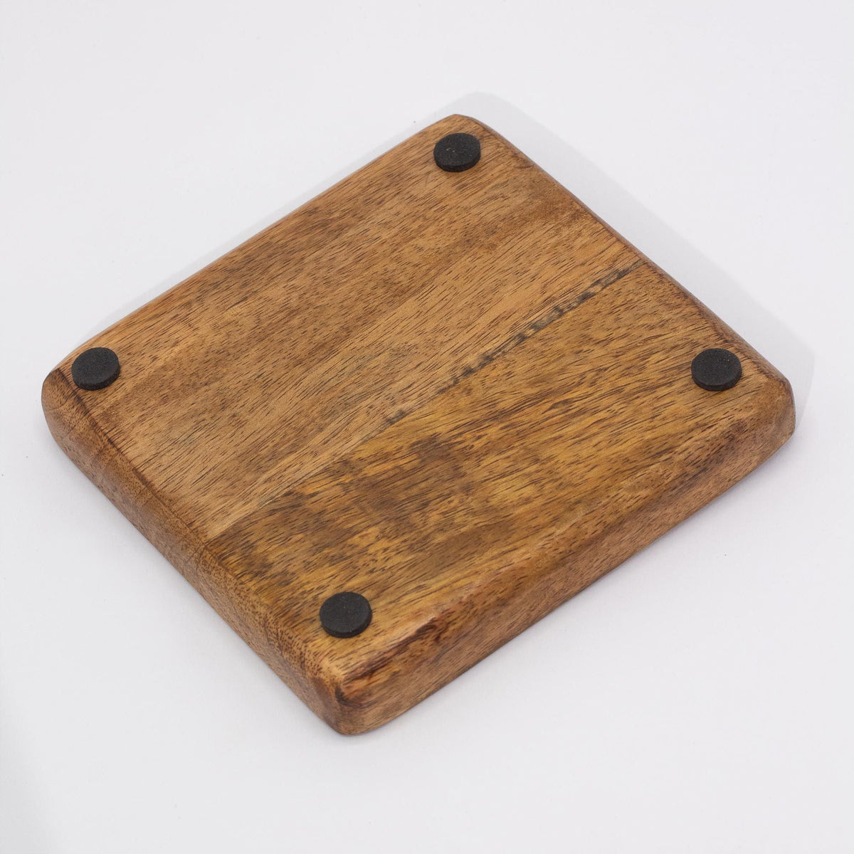Big Square Trinket Tray 15x15x2.5cm - Mushroom Design Teal Enamelled Boxes and Trays