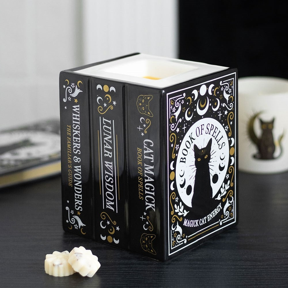 Black Cat Book of Spells Oil Burner and Wax Warmer
