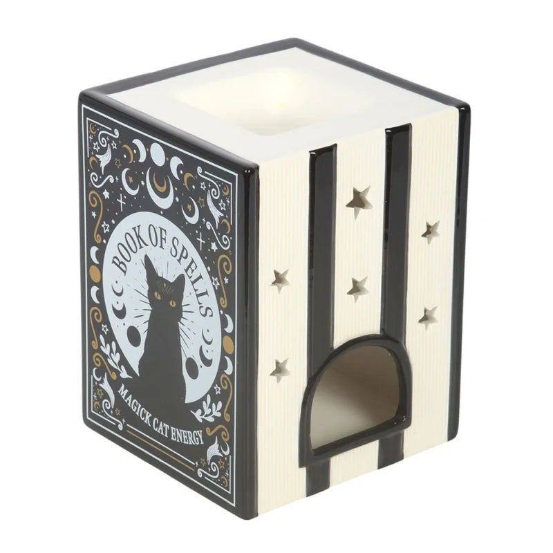 Black Cat Book of Spells Oil Burner and Wax Warmer