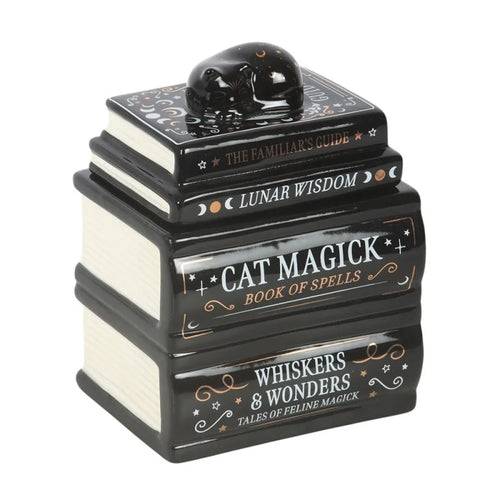 Black Cat Book Stack Oil Burner
