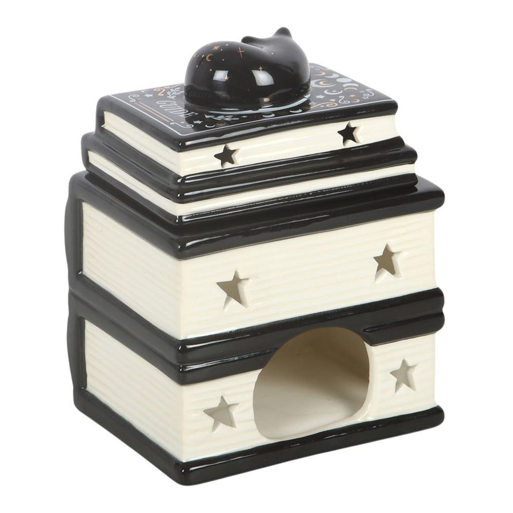 Black Cat Book Stack Oil Burner