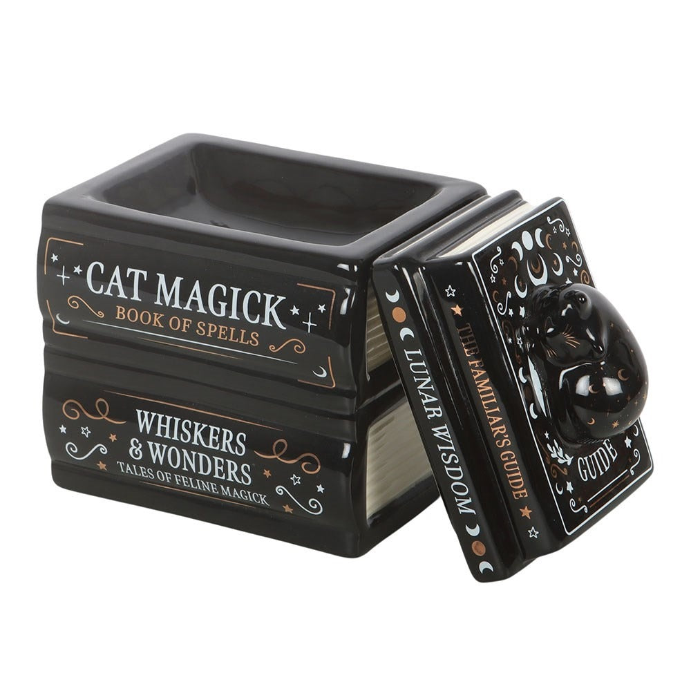 Black Cat Book Stack Oil Burner
