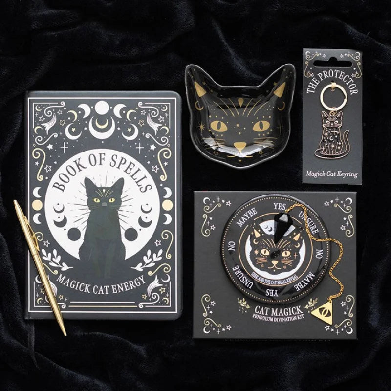 Black Cat Magick Book of Spells A5 Notebook with Pen