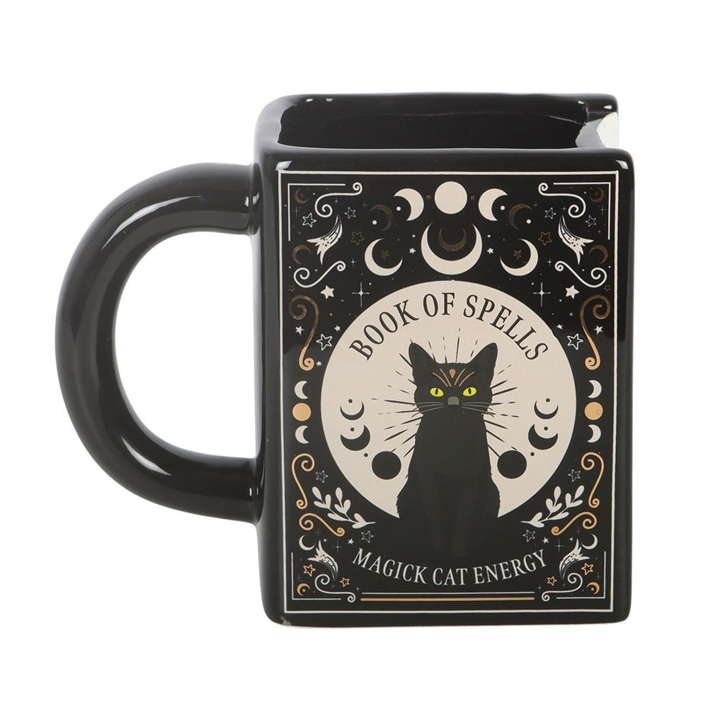 Black Cat Magick Book of Spells Shaped Mug