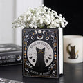 Black Cat Magick Book Shaped Flower Vase Vases