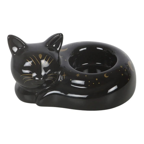 Black Cat Magick Curled Tealight Holder