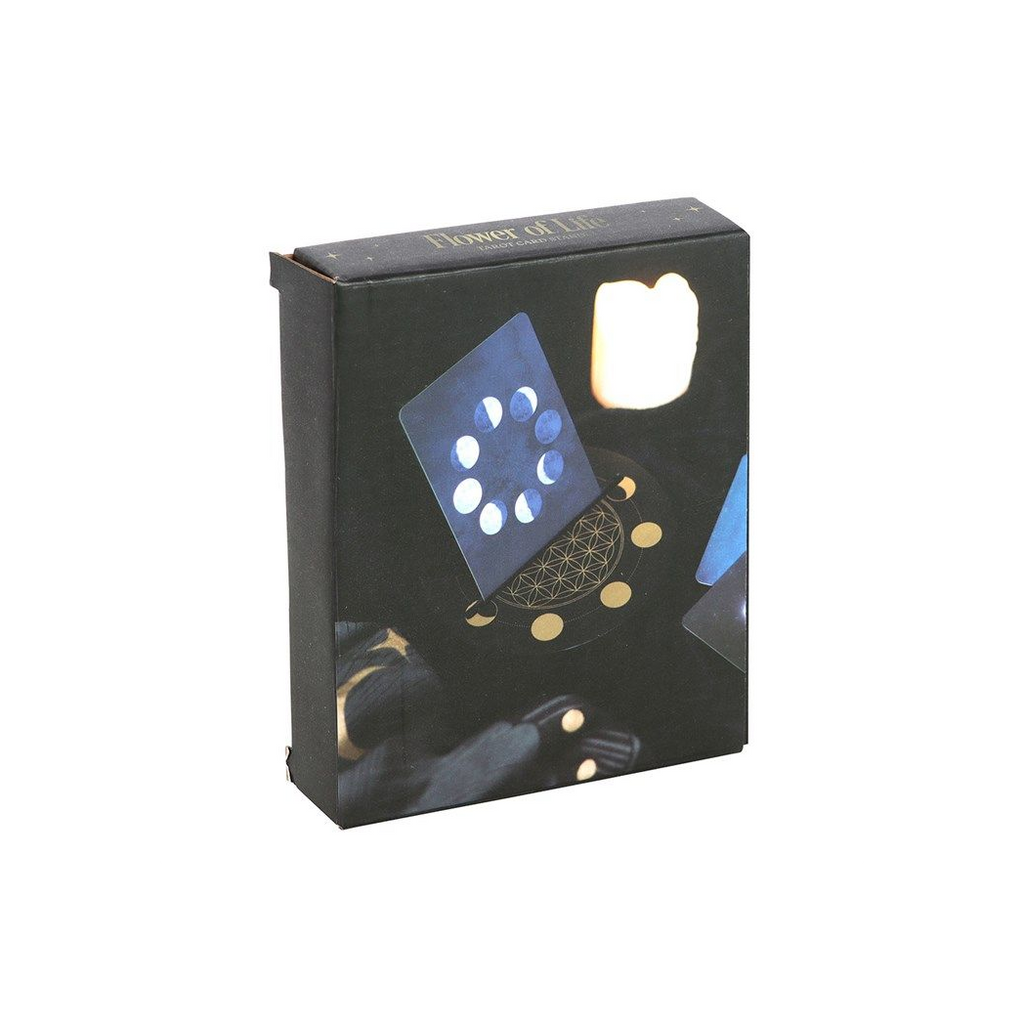 Black Flower of Life Crescent Moon Tarot Card Stand From Witch, Please!